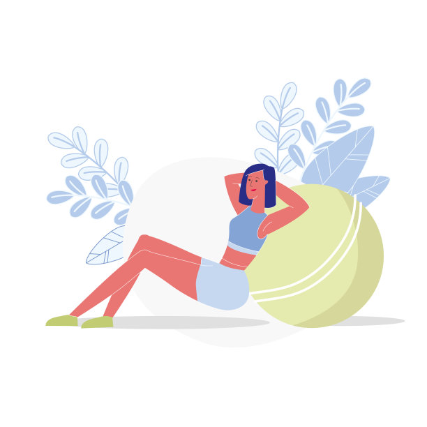 稳定球Crunches平面矢量插图图片下载