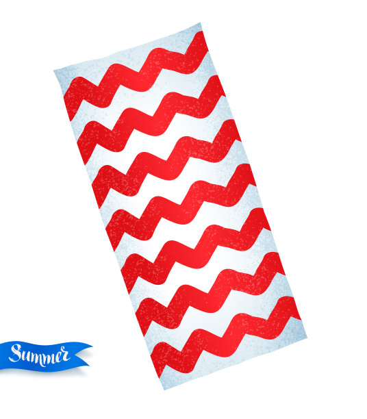 沙滩浴巾孤立在白色的背景图片下载