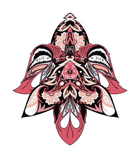 佩斯利彩色装饰。孤立的插图图片下载