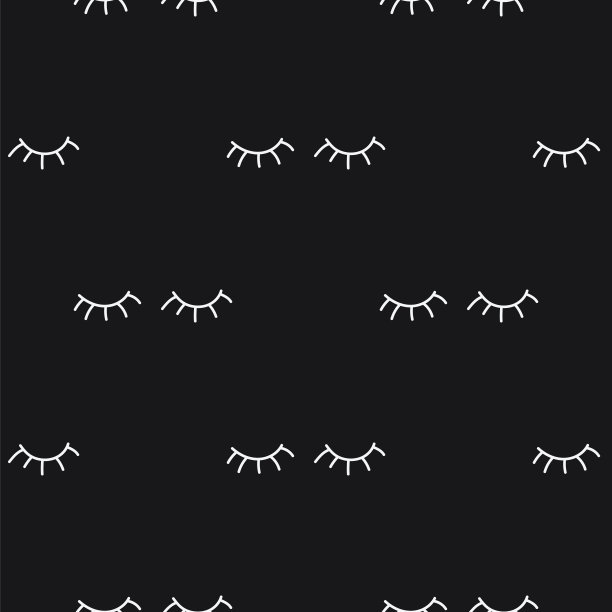 在黑色的背景下，闭上睫毛的人的眼睛睡觉。无缝模式背景做梦眼睛图片下载