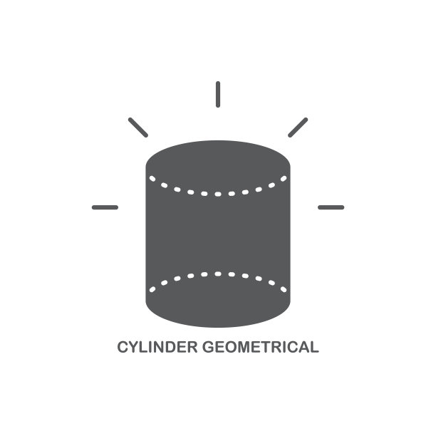 圆柱体几何图形矢量图标孤立在白色背景上图片下载