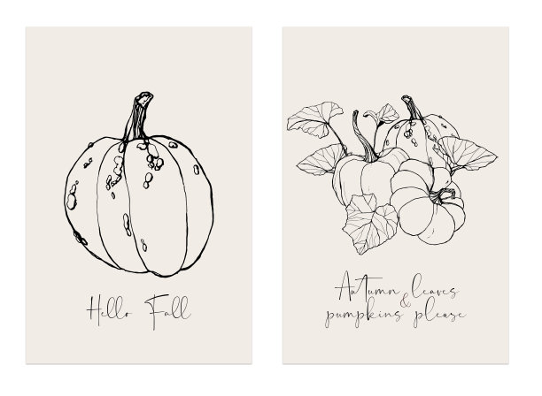 水彩南瓜卡秋收节。手工绘制的传统南瓜，叶子和树枝孤立在白色的背景。植物线条艺术插图设计或印刷。图片下载