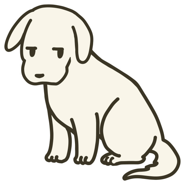 坐着的狗的矢量图(白色)图片下载