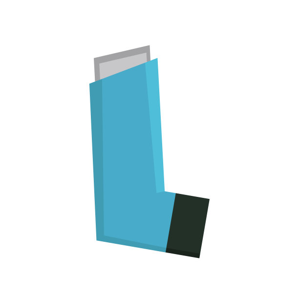 治疗哮喘的药物吸入器背景为白色图片下载