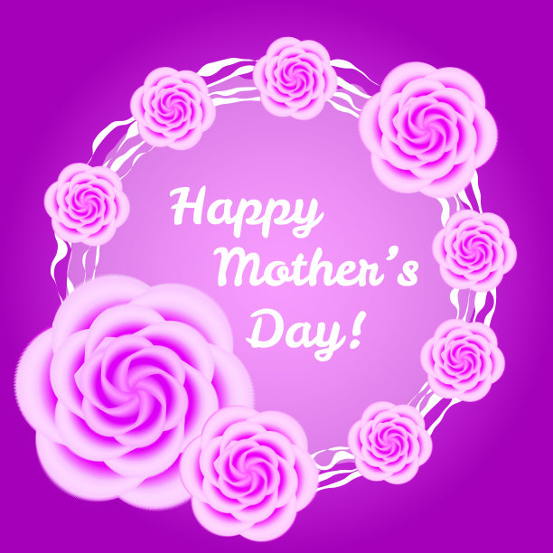 彩色矢量玫瑰设计为母亲节图片下载