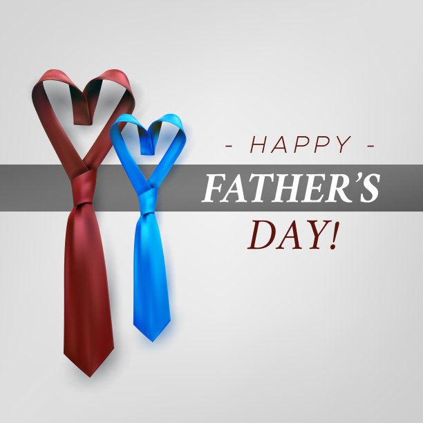 父亲节心形领带。图片下载