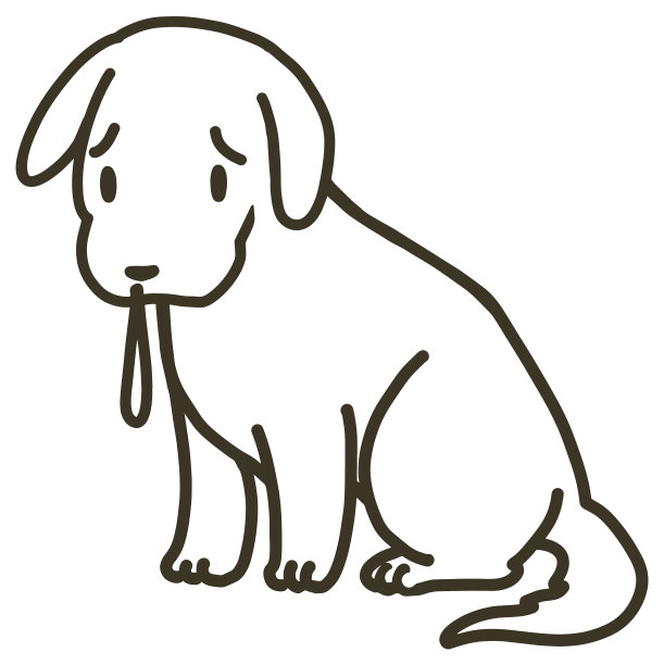 坐着的狗的矢量图(轮廓)图片下载
