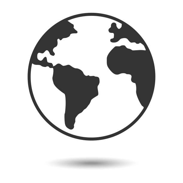 圆形的地球图标上的白色背景与阴影图片下载