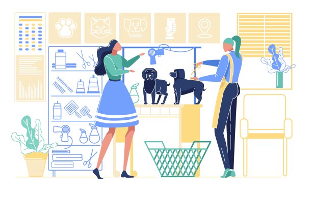 采购产品宠物美发沙龙，造型美容商店，宠物商店图片下载