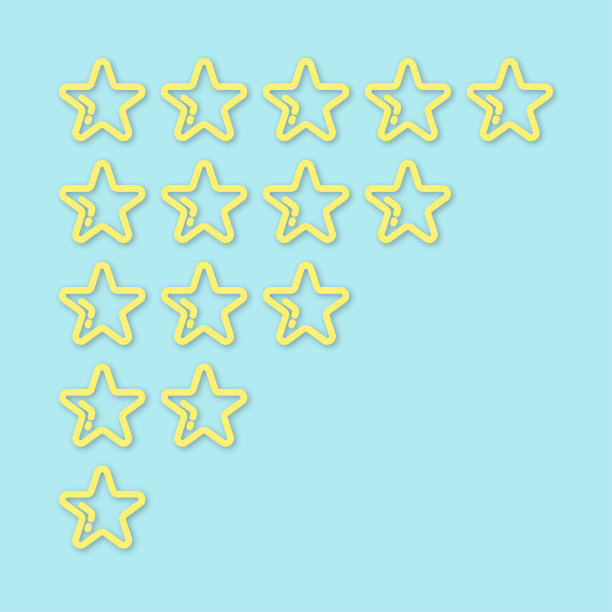 一组带有阴影的星星，矢量图图片下载