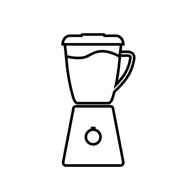 白色背景上隔离的搅拌机线图标图片下载