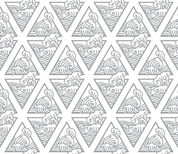 东方日本波浪线艺术无缝背景矢量图片下载