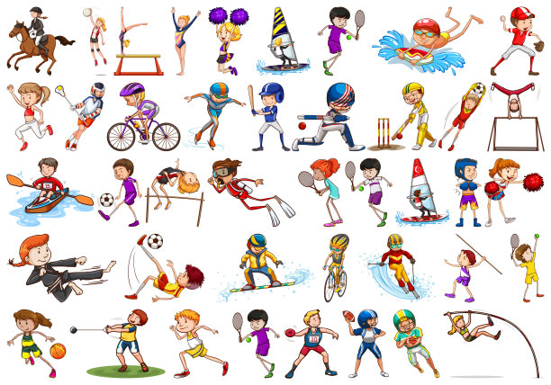 体育活动由男生、女生、儿童、运动员隔离图片下载