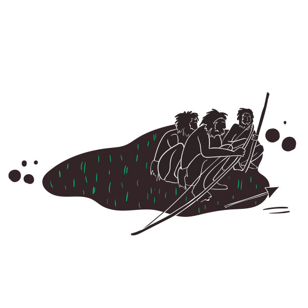 原始人在白色背景上的简单插图图片下载