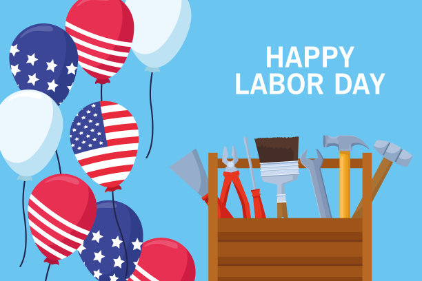 劳动节美国庆祝卡通图片下载