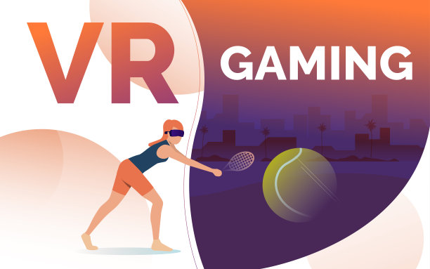 在虚拟现实中打网球的人图片下载