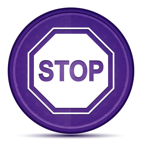 停止标志图标Prime紫色圆形按钮图片下载