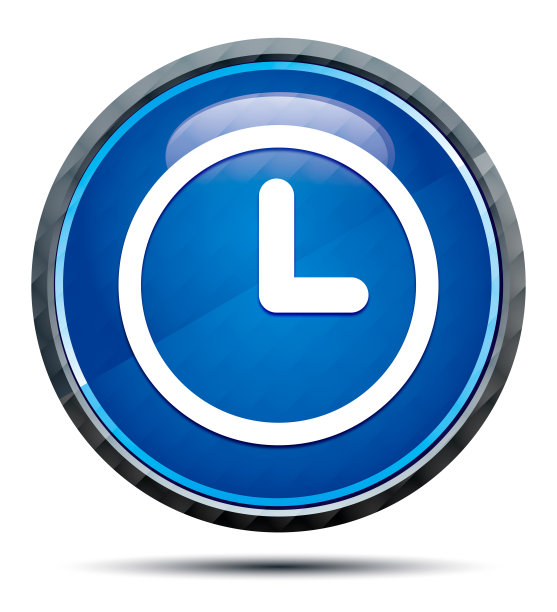 时钟图标独家蓝色圆形按钮图片下载