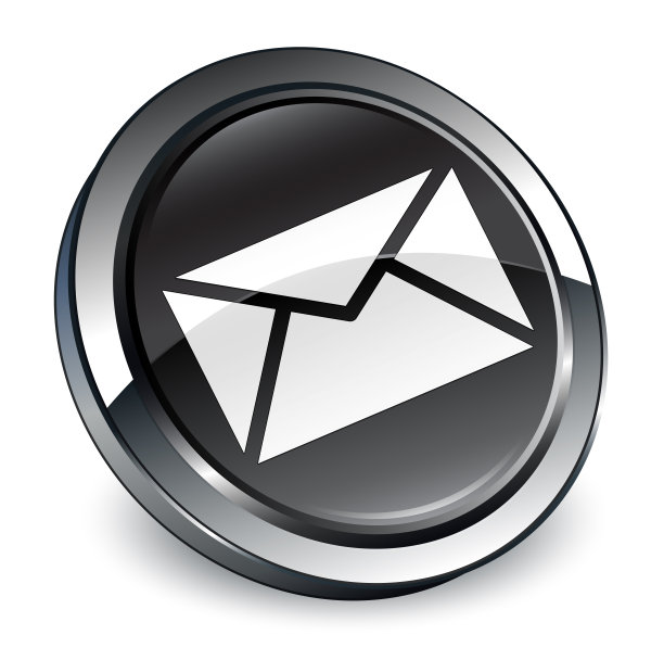 电子邮件图标3d黑色圆形按钮图片下载