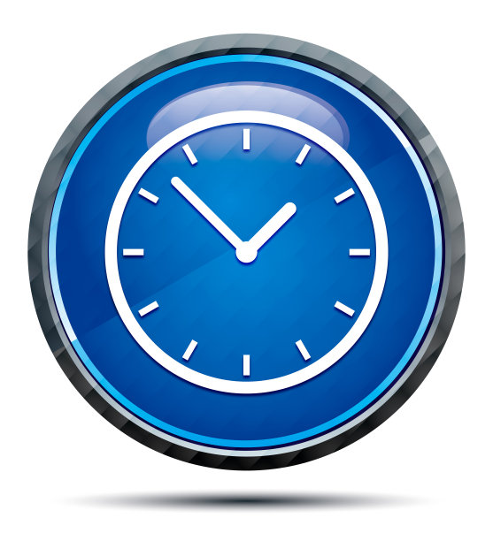 时钟图标独家蓝色圆形按钮图片下载