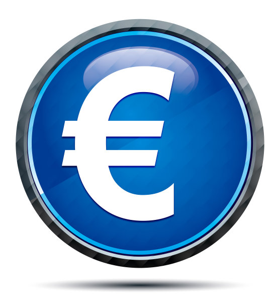 欧洲标志图标独家蓝色圆形按钮图片下载