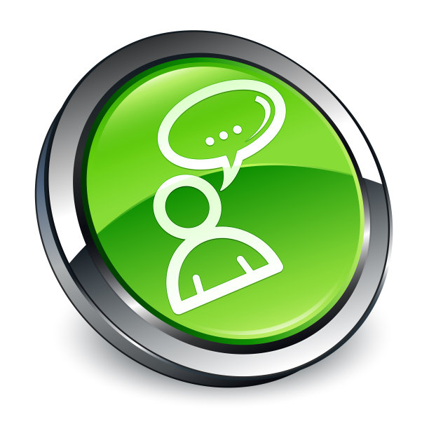 社交网络图标3d绿色圆形按钮图片下载