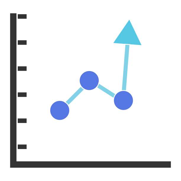 该图表显示了一个蓝色箭头，标记着一个上升的市场。图片下载