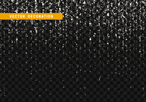 光效白色亮片。背景明亮的银色闪光粒子隔离在透明的背景上图片下载