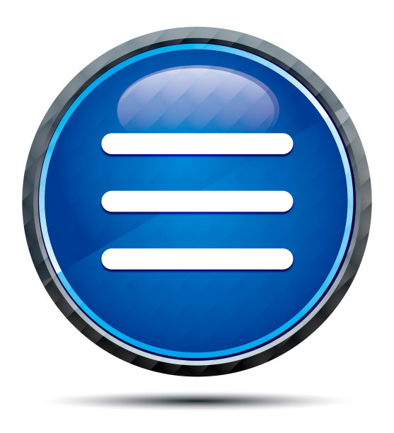 汉堡菜单栏图标独家蓝色圆形按钮图片下载