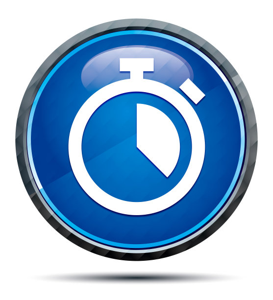秒表图标独家蓝色圆形按钮图片下载