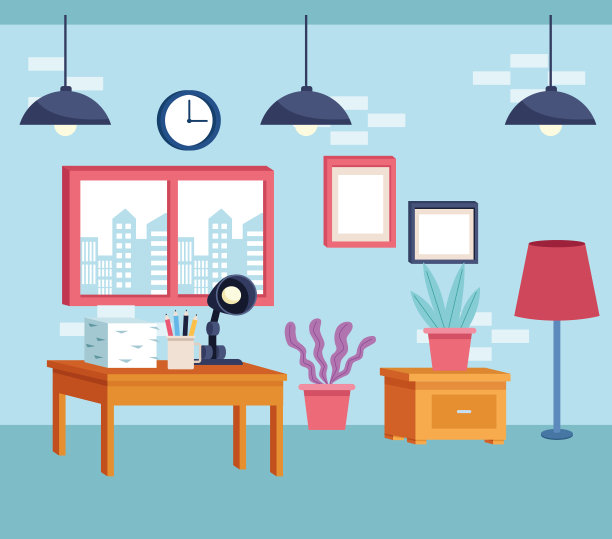 家具现代装饰风格卡通图片下载