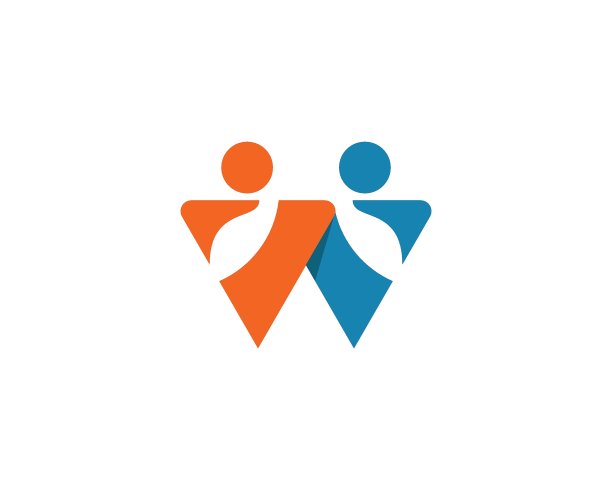 W字母社区插图向量图片下载