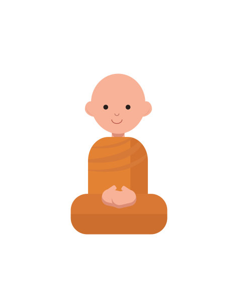 穿着橙色长袍的和尚。图片下载