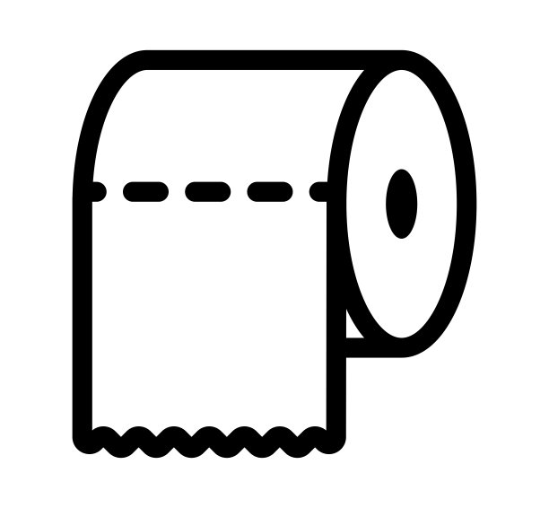 卫生纸卷。平面向量的图标。图片下载