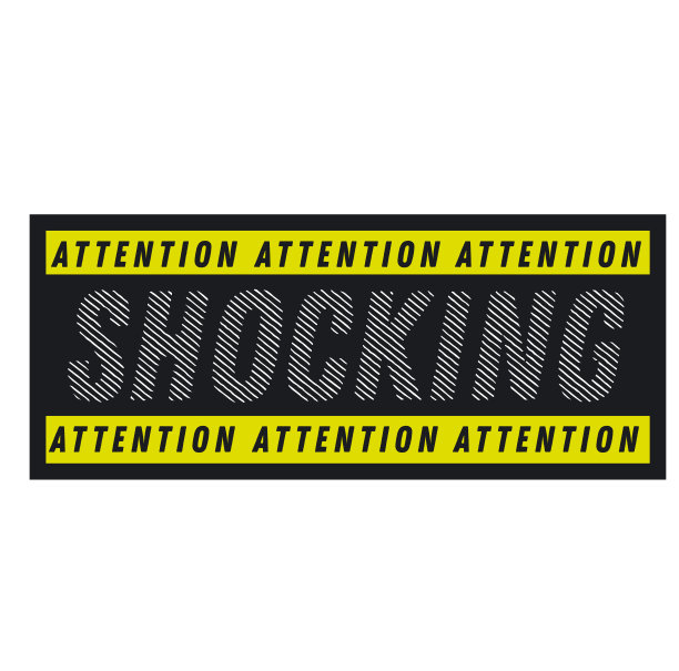 白色背景上令人震惊的标志图片下载