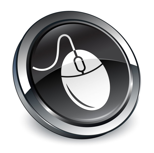 鼠标图标3d黑色圆形按钮图片下载