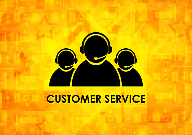 客服(团队图标)黄色背景图片下载