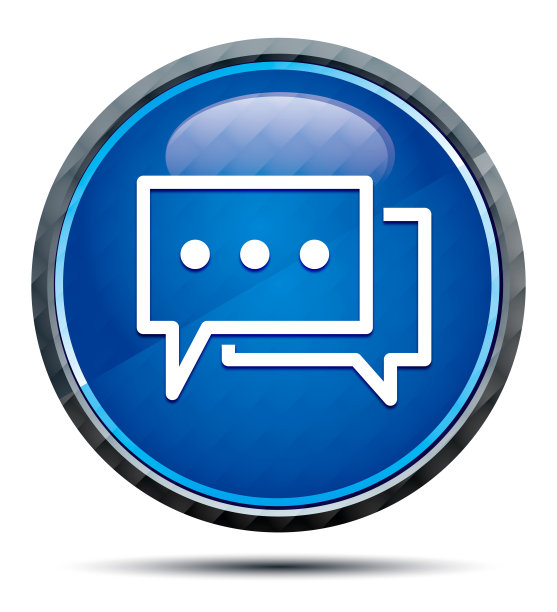 评论图标独家蓝色圆形按钮图片下载