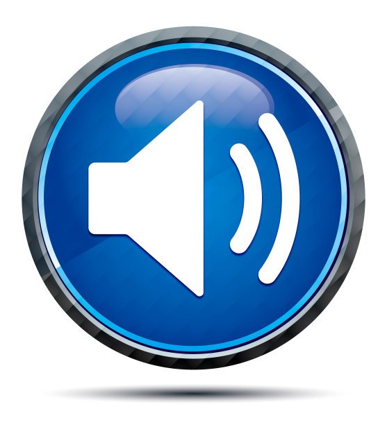 音量扬声器图标独家蓝色圆形按钮图片下载