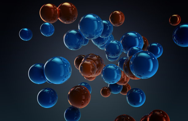 三维插图的抽象金属球球背景图片下载