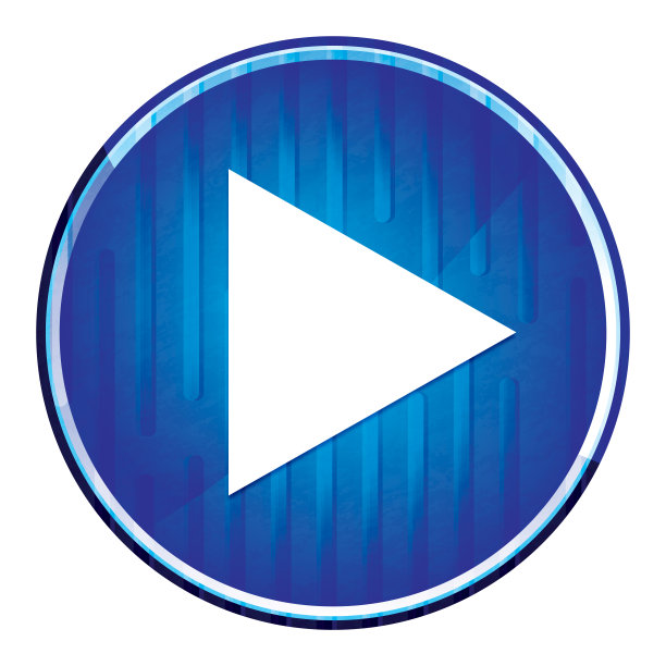 播放图标现代霓虹蓝色圆形按钮图片下载