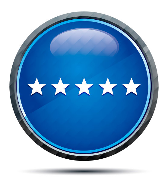 五星评级图标独家蓝色圆形按钮图片下载