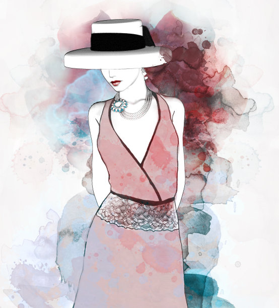 老式女士剪影图片下载