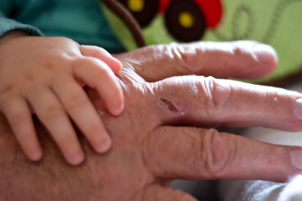 一个年轻的和一个年老的手图片下载