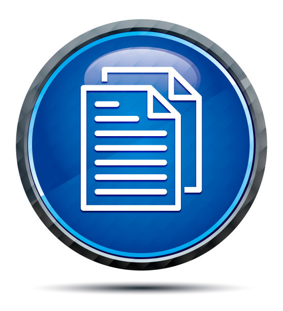 文档页面图标专用蓝色圆形按钮图片下载