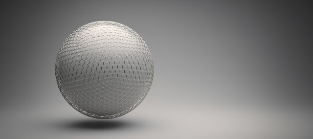 保护白色球体的六边形网格- 3D渲染插图图片下载