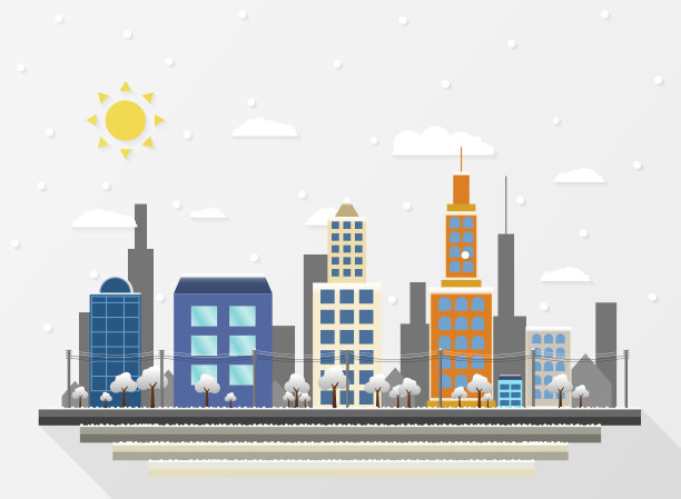 摘要背景城市在圣诞佳节的时候从天空落下雪花。图片下载