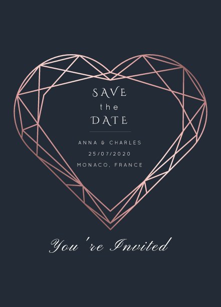 婚礼邀请玫瑰金矢量图片下载