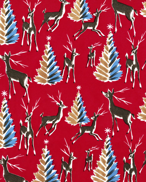 鹿和松树图案图片下载