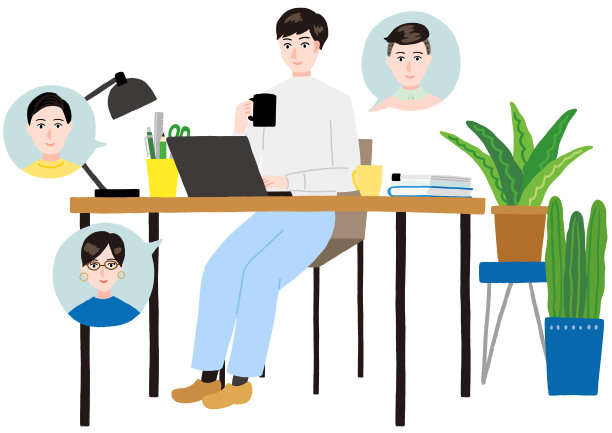 远程办公，开会的人图片下载